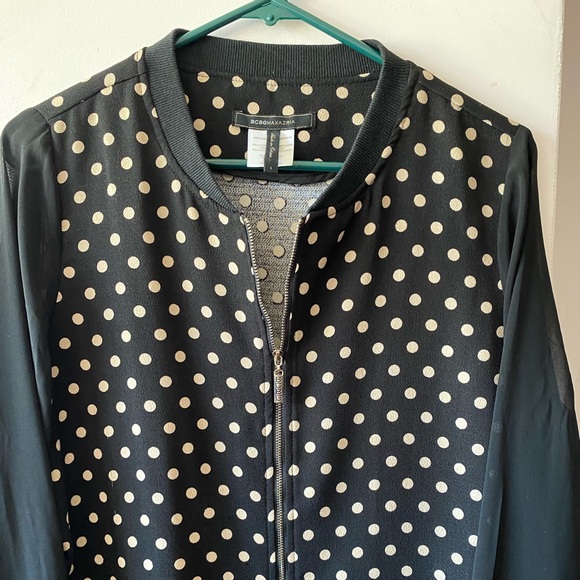 Bcbg Maxazria polka dot zip up jacket - Picture 2 of 8